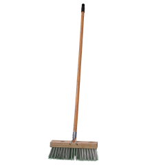 GUTTER BROOM 305mm COMPLETE STIFF BROWN FIBRE ACADEMY