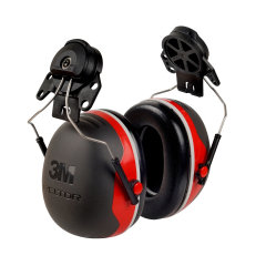 3M™ X3P3E PELTOR™ Earmuffs, Red, Helmet Mounted