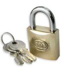 PADLOCK 25mm TRI-CIRCLE BRASS No262