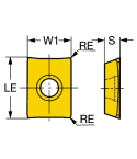 Sandvik Coromant LDHT 19 04 00-ML 1025 T-Max™ Long edge insert for milling