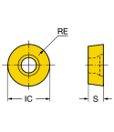 Sandvik Coromant RCHT 10 T3 M0-PL 1025 CoroMill™ 200 insert for milling
