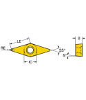 Sandvik Coromant VBMT 11 03 04-PF 1525 CoroTurn™ 107 insert for turning