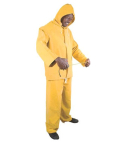 RAINSUIT YELLOW PVC XL 2 PC + HOOD MTS