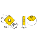 Sandvik Coromant R245-12 T3 E-PL 1025 CoroMill™ 245 insert for milling