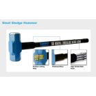 SLEDGE HAMMER 3.6KG (8LB) SANDO RUBBER HANDLE 600mm