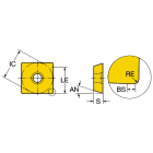 Sandvik Coromant R290-12T308E-PL 1025 CoroMill™ 290 insert for milling